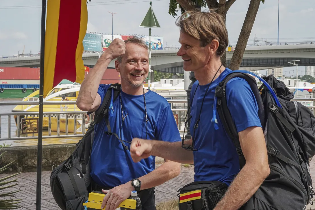 Marcus Gronholm ja Timo Rautiainen Amazing Race -ohjelmassa. Kuva Nelonen media.